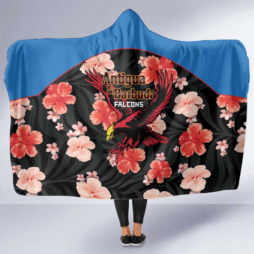 Antigua and Barbuda Cricket Hooded Blanket 2025 Go Falcons Tropical Style - Wonder Print Shop