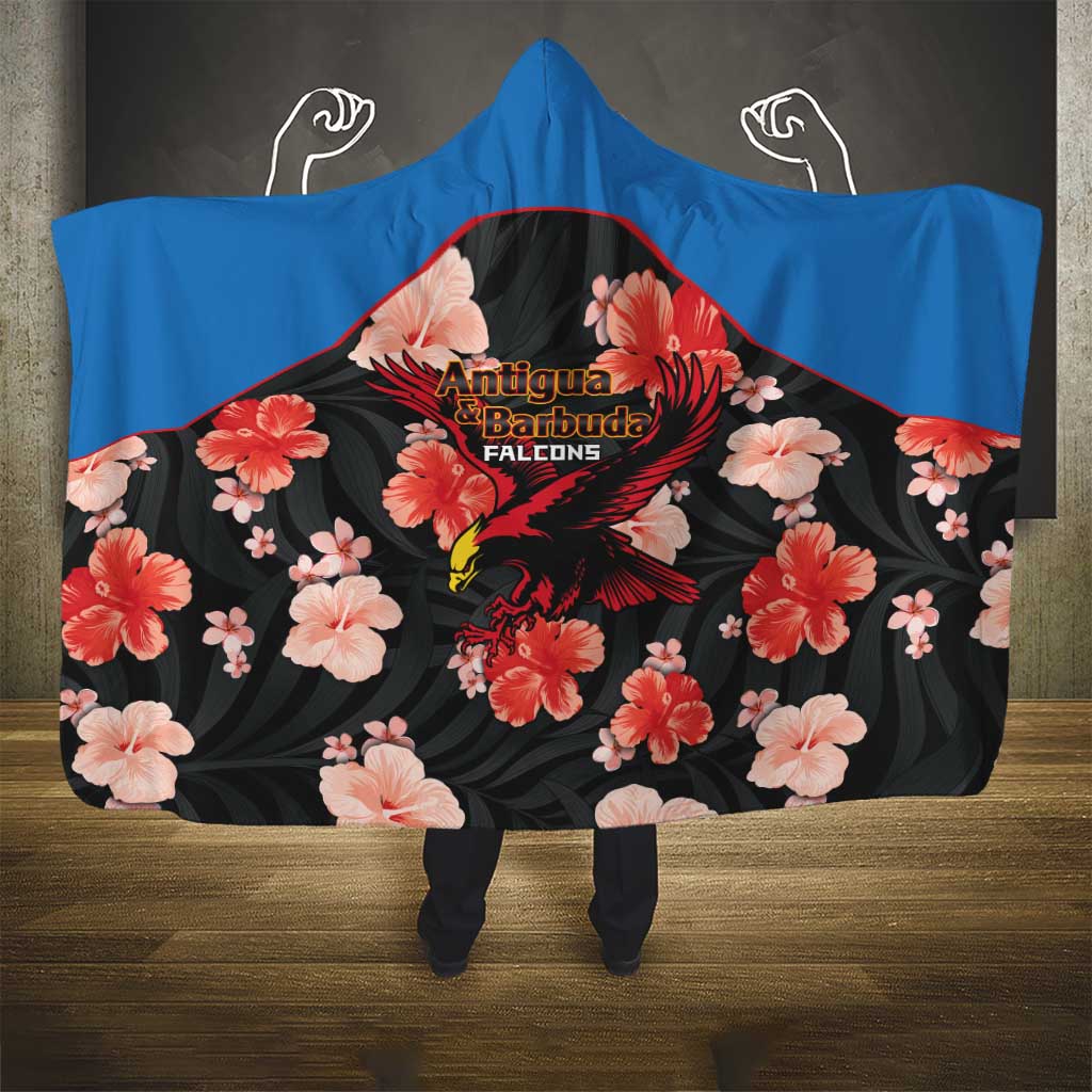 Antigua and Barbuda Cricket Hooded Blanket 2025 Go Falcons Tropical Style - Wonder Print Shop