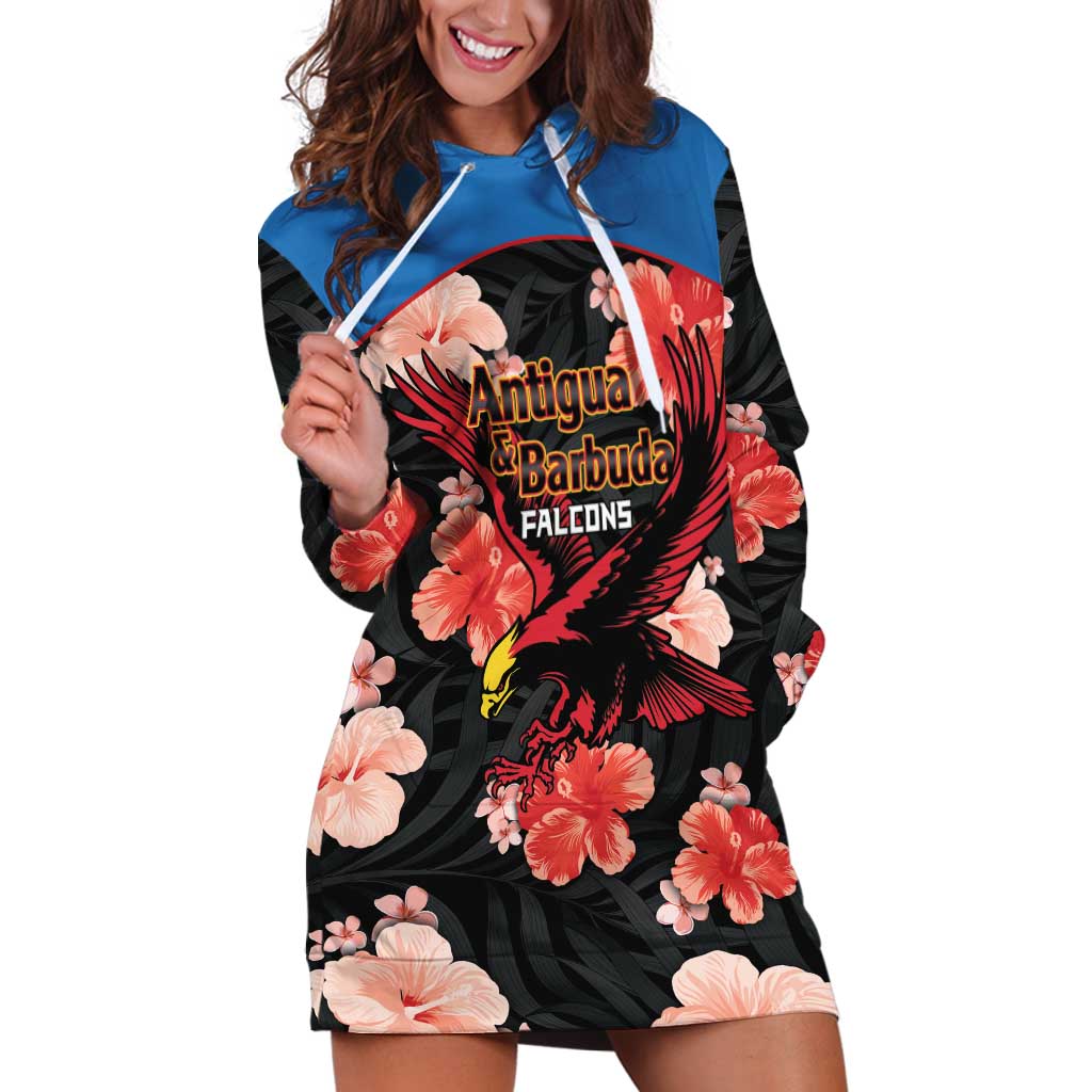 Custom Antigua and Barbuda Cricket Hoodie Dress 2025 Go Falcons Tropical Style - Wonder Print Shop