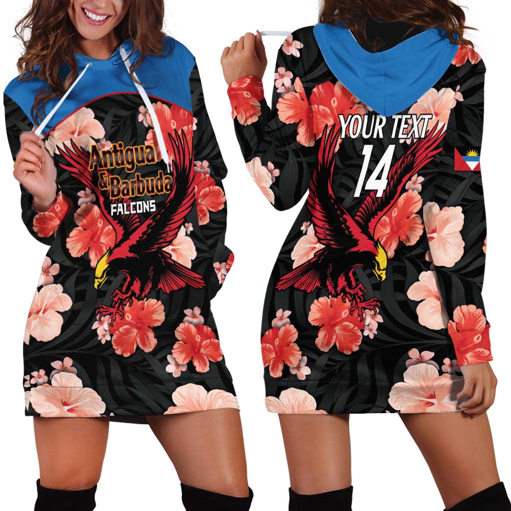 Custom Antigua and Barbuda Cricket Hoodie Dress 2025 Go Falcons Tropical Style - Wonder Print Shop