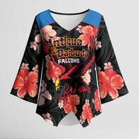 Custom Antigua and Barbuda Cricket Kimono Sleeve Blouse 2025 Go Falcons Tropical Style - Wonder Print Shop