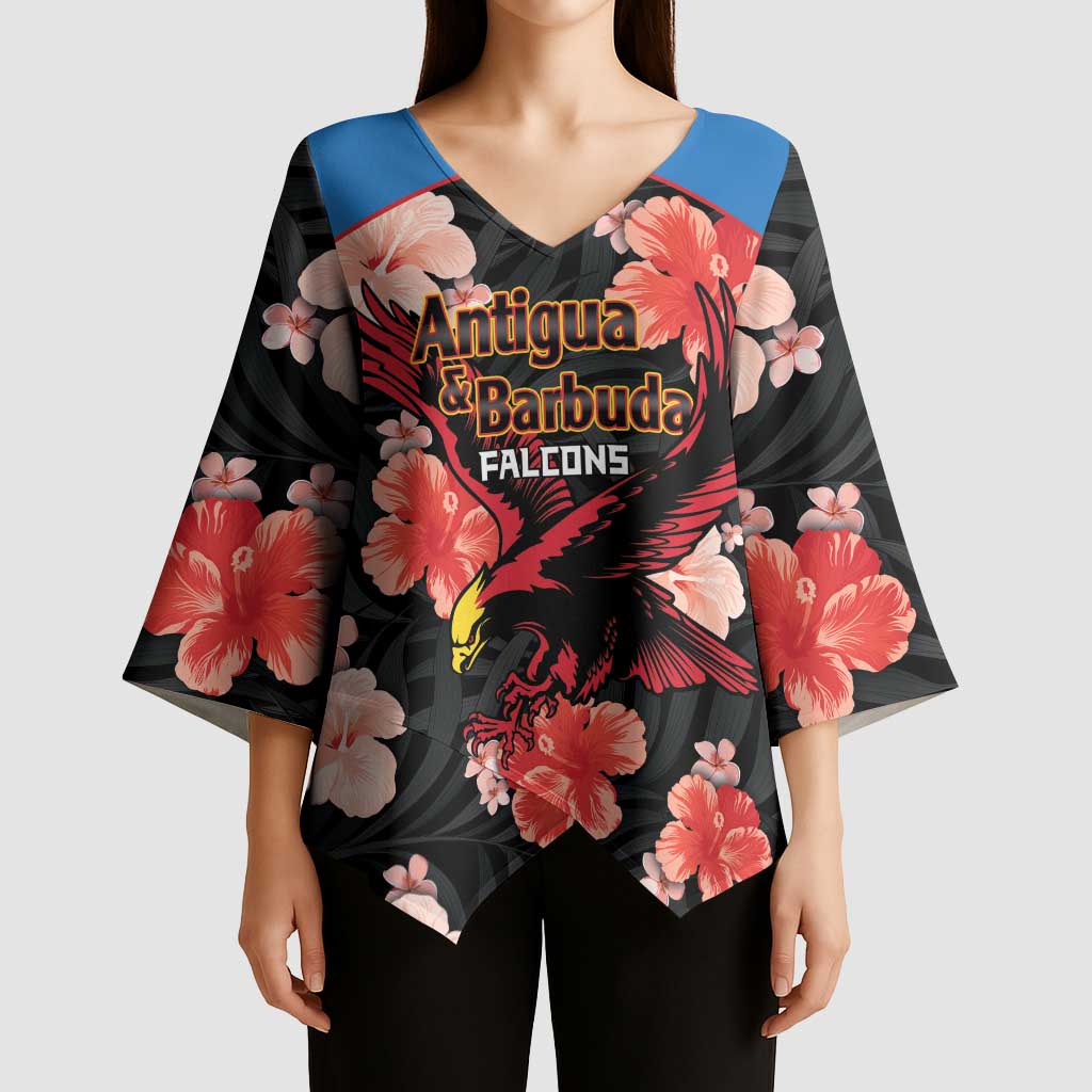 Custom Antigua and Barbuda Cricket Kimono Sleeve Blouse 2025 Go Falcons Tropical Style - Wonder Print Shop