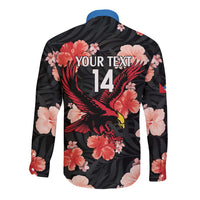 Custom Antigua and Barbuda Cricket Long Sleeve Button Shirt 2025 Go Falcons Tropical Style - Wonder Print Shop
