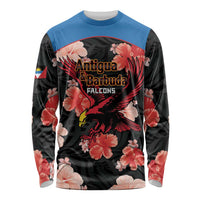 Custom Antigua and Barbuda Cricket Long Sleeve Shirt 2025 Go Falcons Tropical Style - Wonder Print Shop