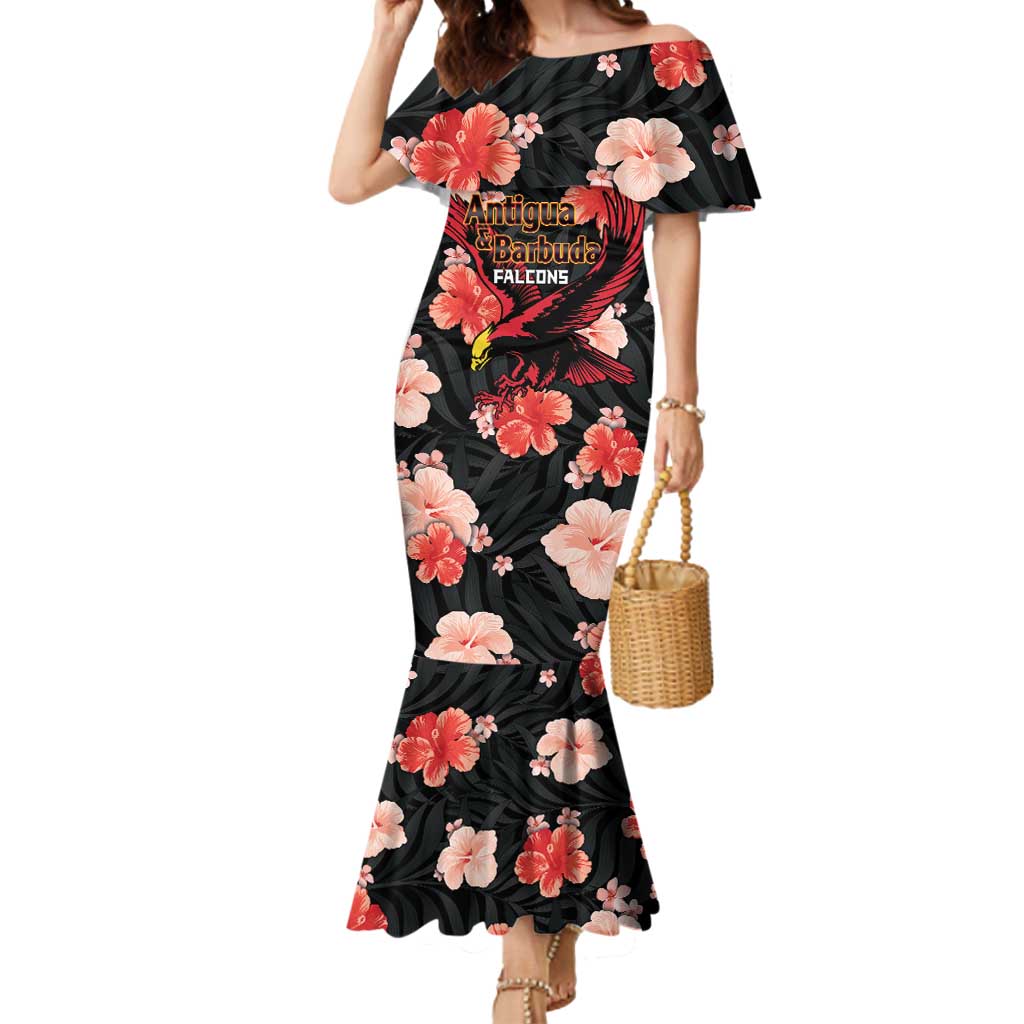 Custom Antigua and Barbuda Cricket Mermaid Dress 2025 Go Falcons Tropical Style - Wonder Print Shop