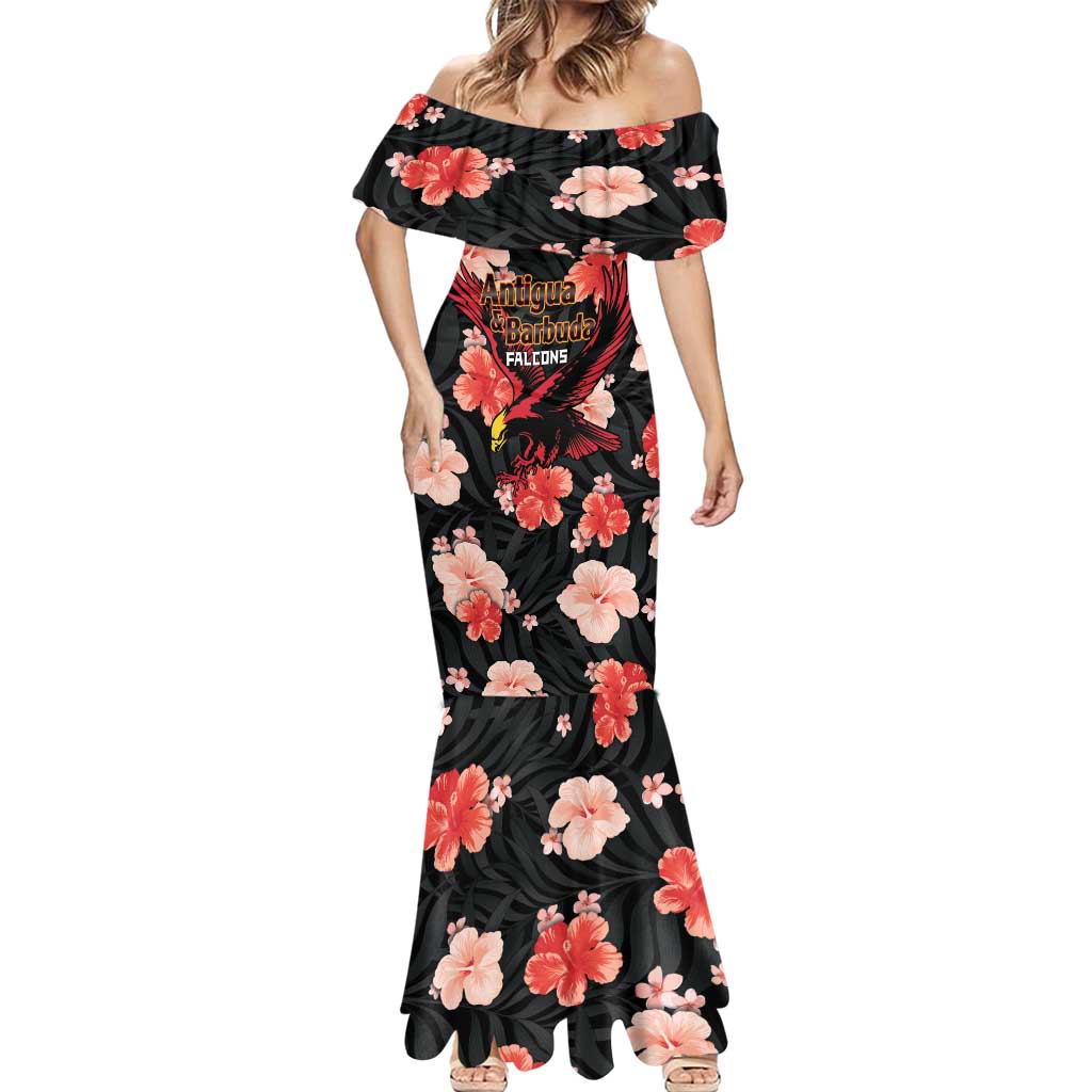 Custom Antigua and Barbuda Cricket Mermaid Dress 2025 Go Falcons Tropical Style - Wonder Print Shop