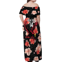 Custom Antigua and Barbuda Cricket Off Shoulder Maxi Dress 2025 Go Falcons Tropical Style - Wonder Print Shop
