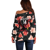 Custom Antigua and Barbuda Cricket Off Shoulder Sweater 2025 Go Falcons Tropical Style - Wonder Print Shop