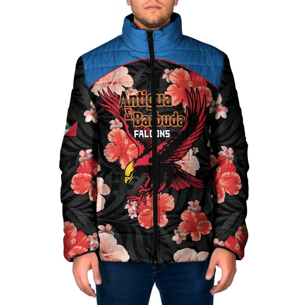 Custom Antigua and Barbuda Cricket Padded Jacket 2025 Go Falcons Tropical Style - Wonder Print Shop