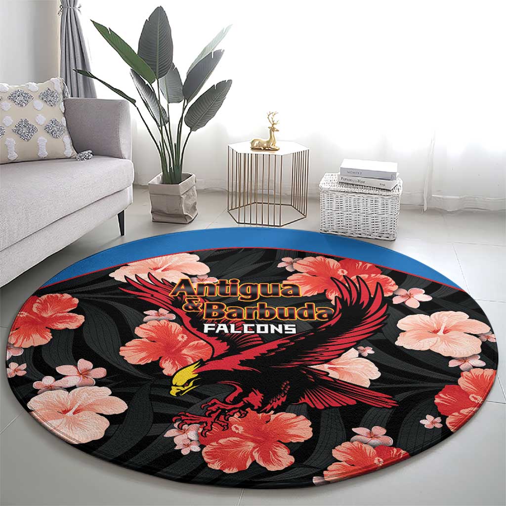 Antigua and Barbuda Cricket Round Carpet 2025 Go Falcons Tropical Style - Wonder Print Shop