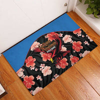 Antigua and Barbuda Cricket Rubber Doormat 2025 Go Falcons Tropical Style - Wonder Print Shop