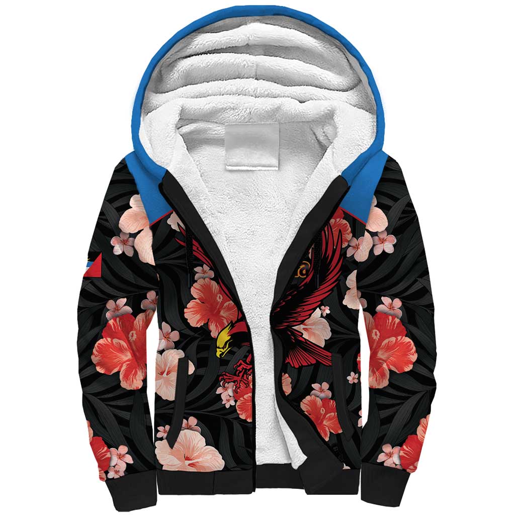 Custom Antigua and Barbuda Cricket Sherpa Hoodie 2025 Go Falcons Tropical Style - Wonder Print Shop