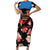 Custom Antigua and Barbuda Cricket Short Sleeve Bodycon Dress 2025 Go Falcons Tropical Style - Wonder Print Shop