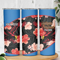 Custom Antigua and Barbuda Cricket Skinny Tumbler 2025 Go Falcons Tropical Style - Wonder Print Shop