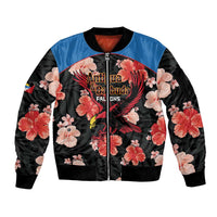 Custom Antigua and Barbuda Cricket Sleeve Zip Bomber Jacket 2025 Go Falcons Tropical Style - Wonder Print Shop