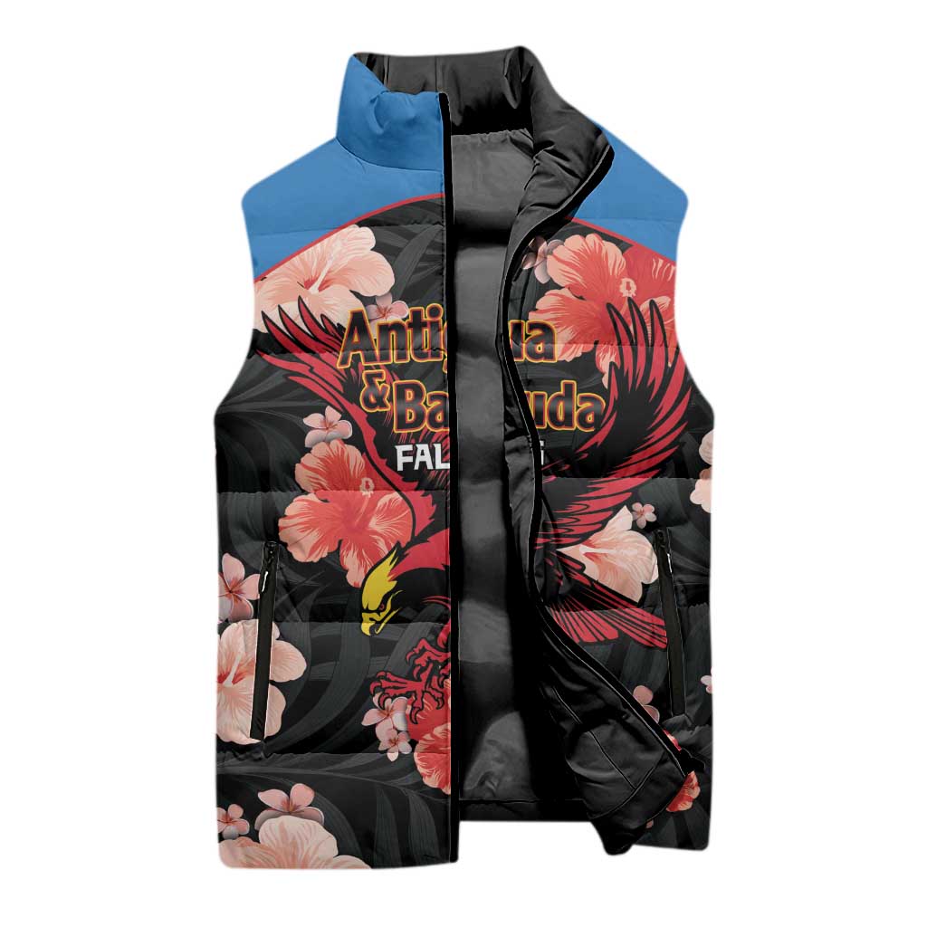 Custom Antigua and Barbuda Cricket Sleeveless Puffer Jacket 2025 Go Falcons Tropical Style - Wonder Print Shop