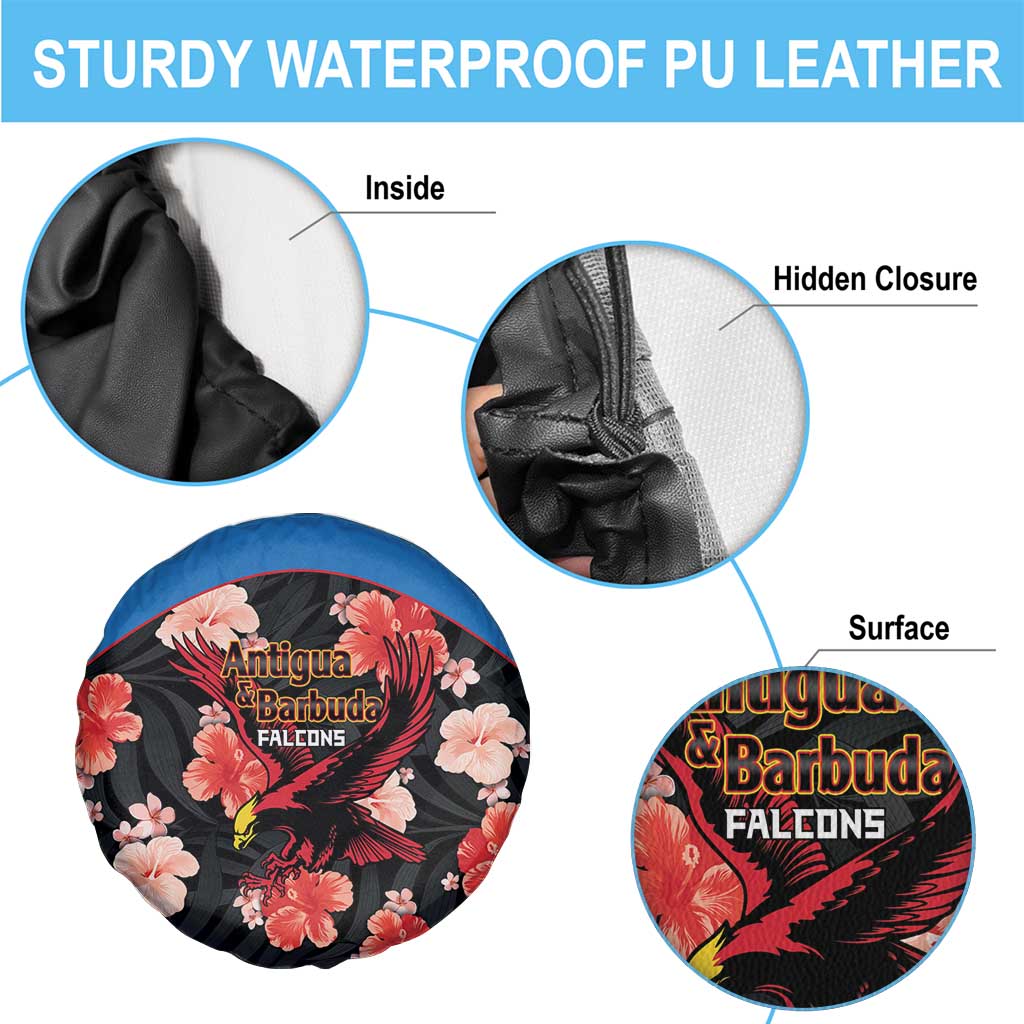 Antigua and Barbuda Cricket Spare Tire Cover 2025 Go Falcons Tropical Style - Wonder Print Shop