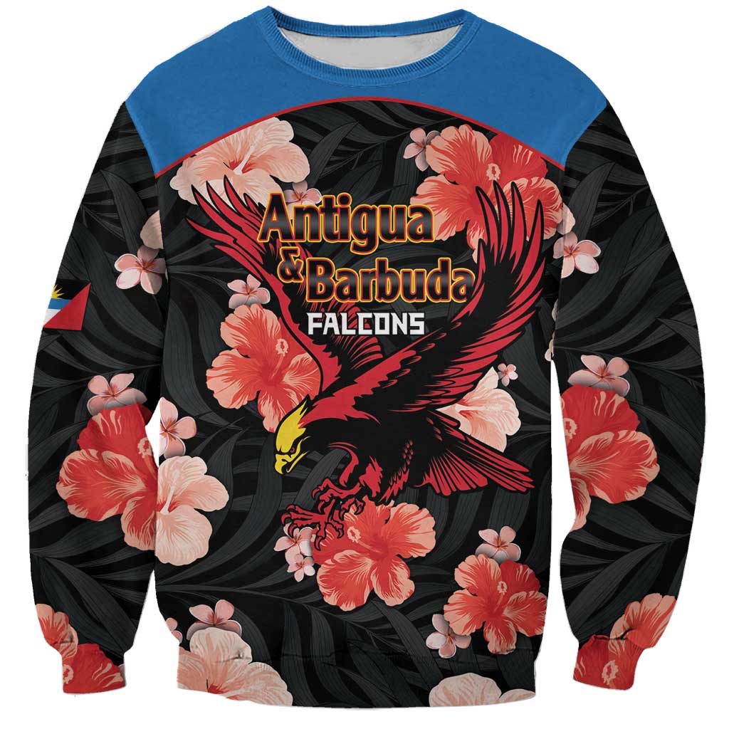 Custom Antigua and Barbuda Cricket Sweatshirt 2025 Go Falcons Tropical Style - Wonder Print Shop