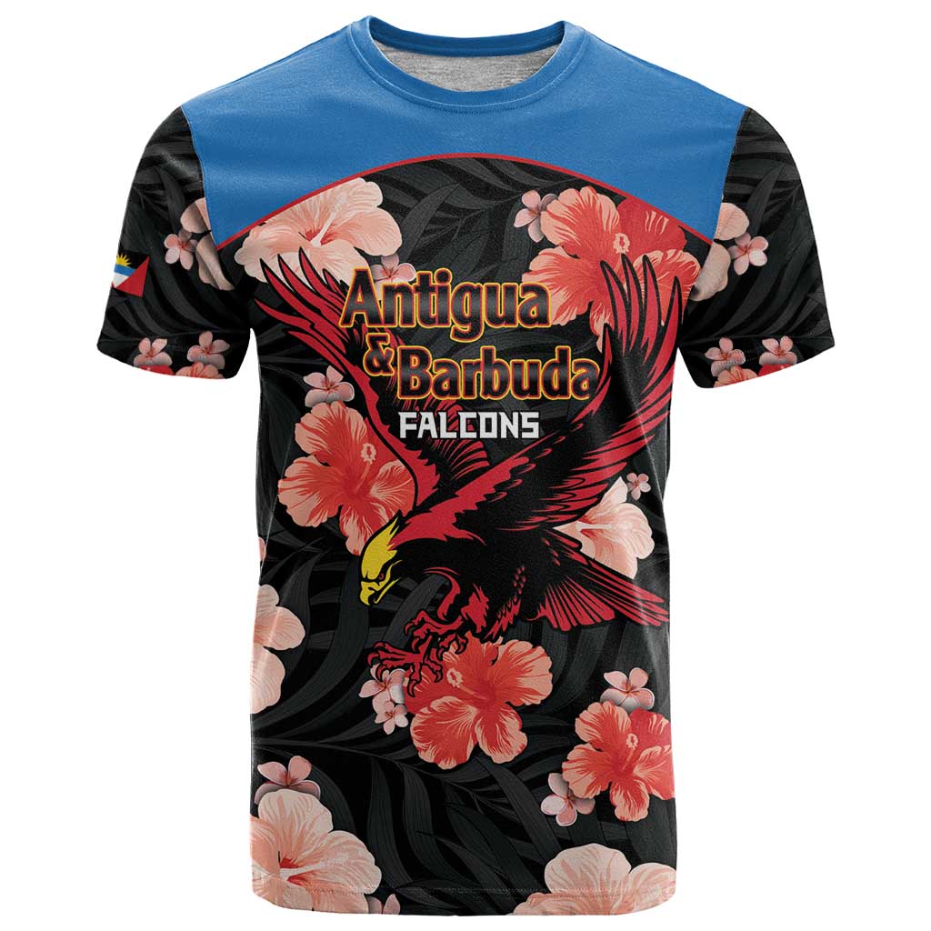 Custom Antigua and Barbuda Cricket T Shirt 2025 Go Falcons Tropical Style - Wonder Print Shop