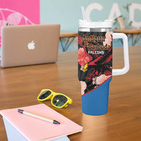 Custom Antigua and Barbuda Cricket Tumbler With Handle 2025 Go Falcons Tropical Style - Wonder Print Shop