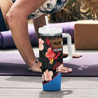Custom Antigua and Barbuda Cricket Tumbler With Handle 2025 Go Falcons Tropical Style - Wonder Print Shop