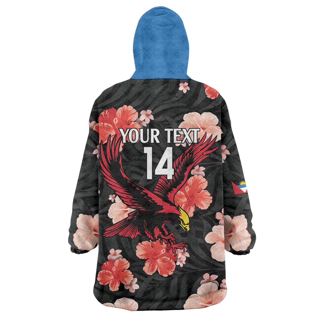 Custom Antigua and Barbuda Cricket Wearable Blanket Hoodie 2025 Go Falcons Tropical Style - Wonder Print Shop