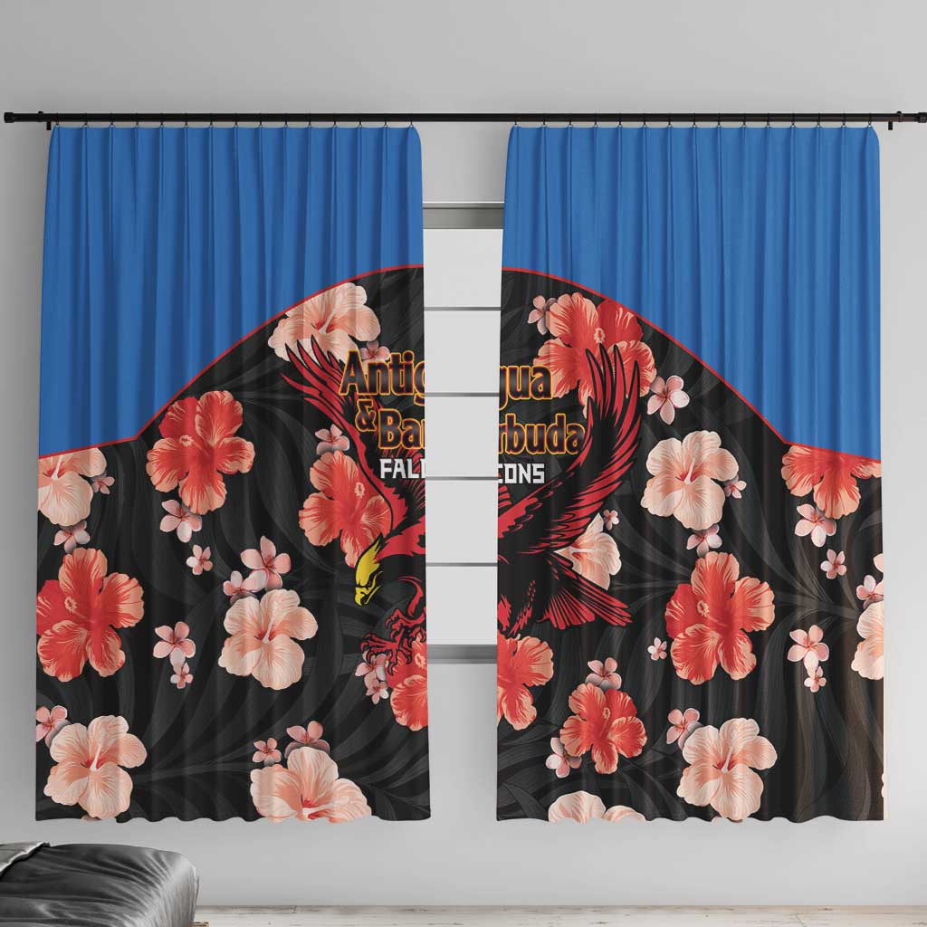 Antigua and Barbuda Cricket Window Curtain 2025 Go Falcons Tropical Style - Wonder Print Shop