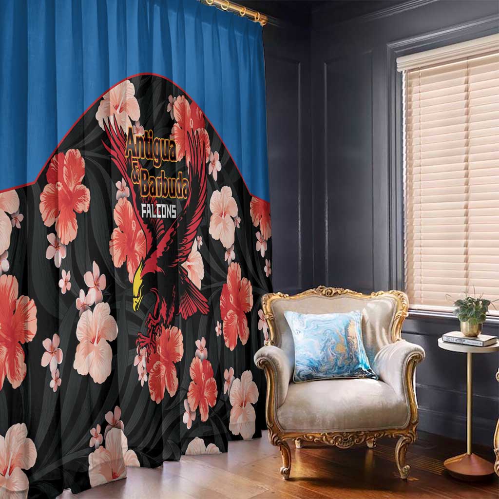 Antigua and Barbuda Cricket Window Curtain 2025 Go Falcons Tropical Style - Wonder Print Shop