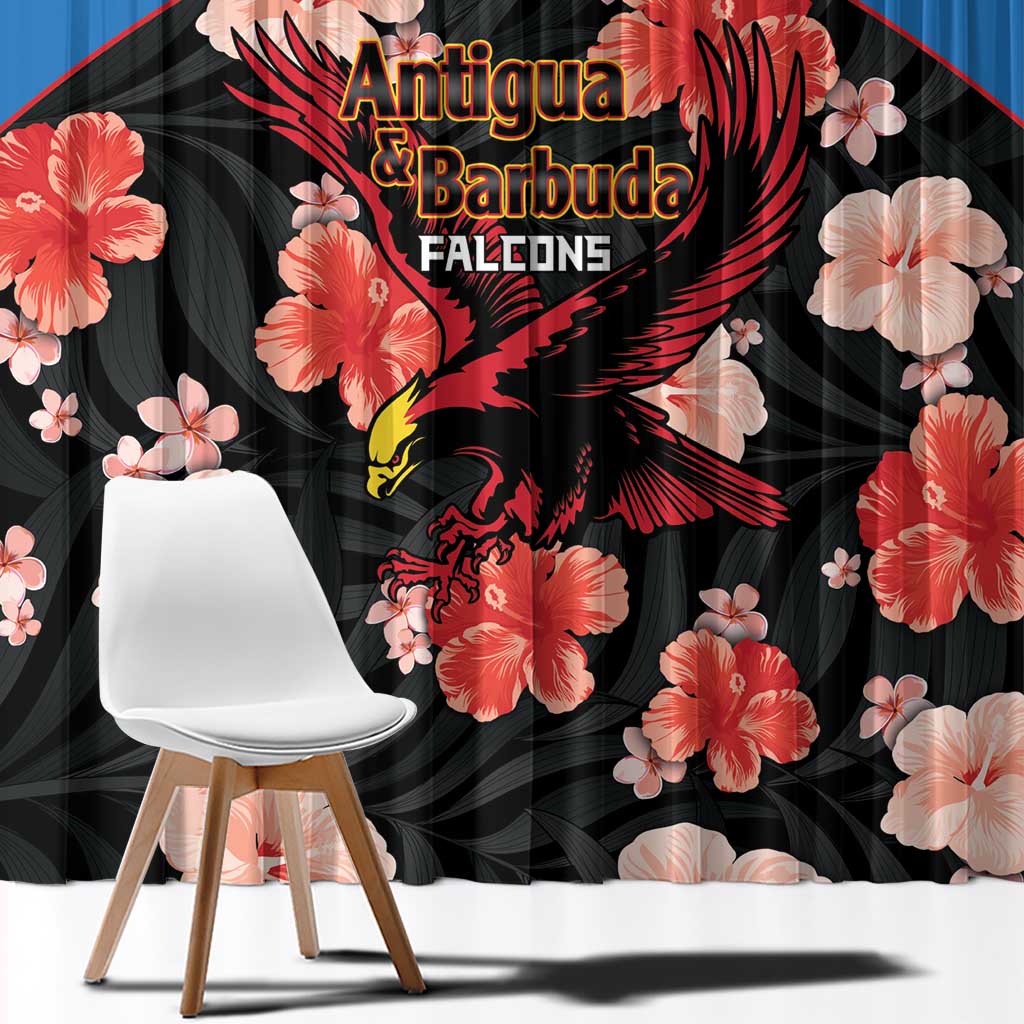 Antigua and Barbuda Cricket Window Curtain 2025 Go Falcons Tropical Style - Wonder Print Shop