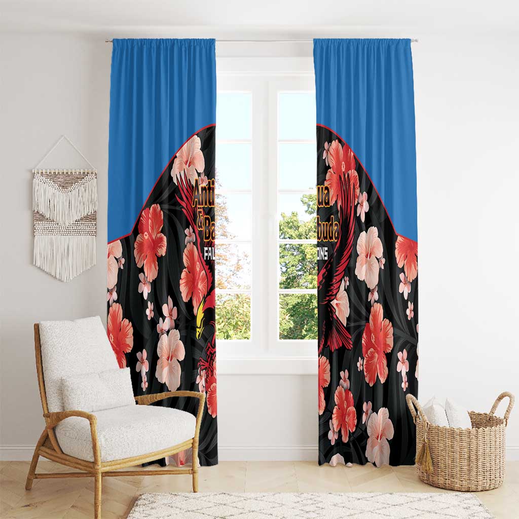 Antigua and Barbuda Cricket Window Curtain 2025 Go Falcons Tropical Style - Wonder Print Shop