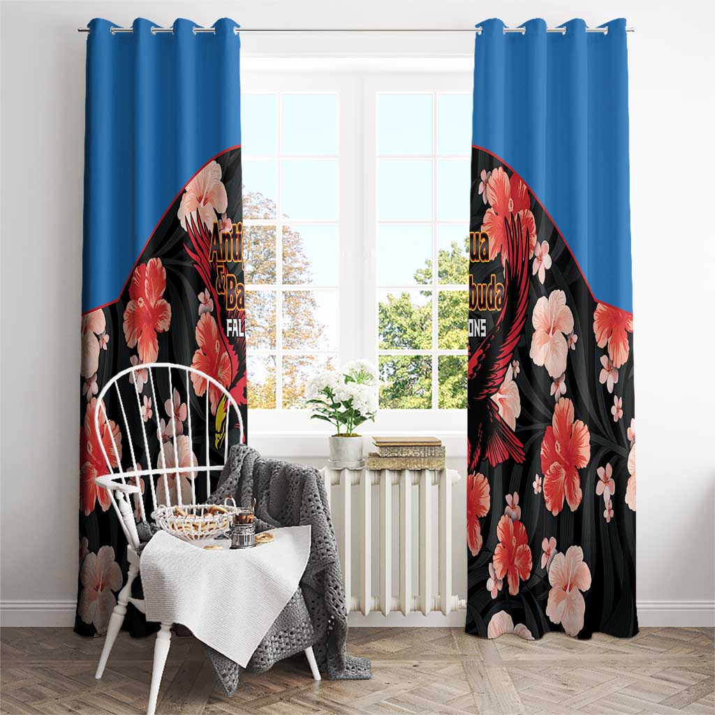 Antigua and Barbuda Cricket Window Curtain 2025 Go Falcons Tropical Style - Wonder Print Shop