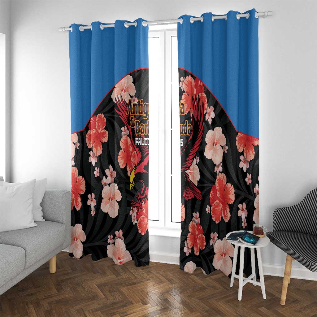 Antigua and Barbuda Cricket Window Curtain 2025 Go Falcons Tropical Style - Wonder Print Shop