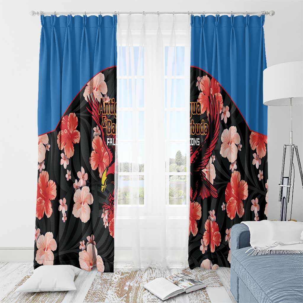 Antigua and Barbuda Cricket Window Curtain 2025 Go Falcons Tropical Style - Wonder Print Shop