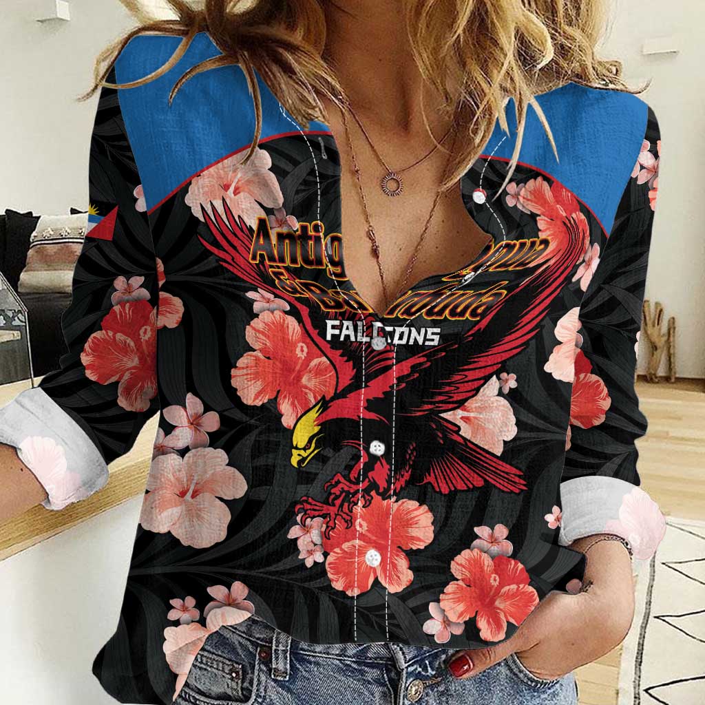 Custom Antigua and Barbuda Cricket Women Casual Shirt 2025 Go Falcons Tropical Style - Wonder Print Shop