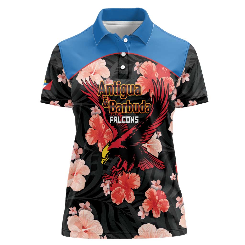 Custom Antigua and Barbuda Cricket Women Polo Shirt 2025 Go Falcons Tropical Style - Wonder Print Shop