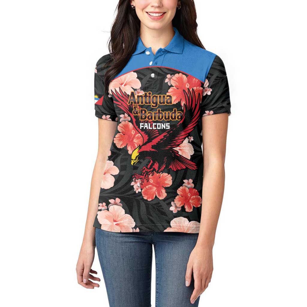Custom Antigua and Barbuda Cricket Women Polo Shirt 2025 Go Falcons Tropical Style - Wonder Print Shop