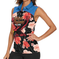 Custom Antigua and Barbuda Cricket Women Sleeveless Polo Shirt 2025 Go Falcons Tropical Style - Wonder Print Shop