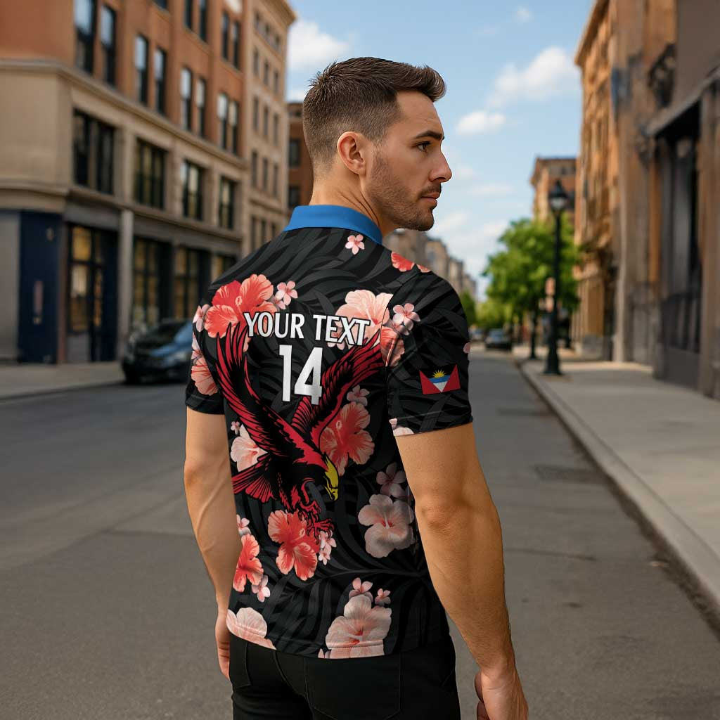 Custom Antigua and Barbuda Cricket Zipper Polo Shirt 2025 Go Falcons Tropical Style - Wonder Print Shop