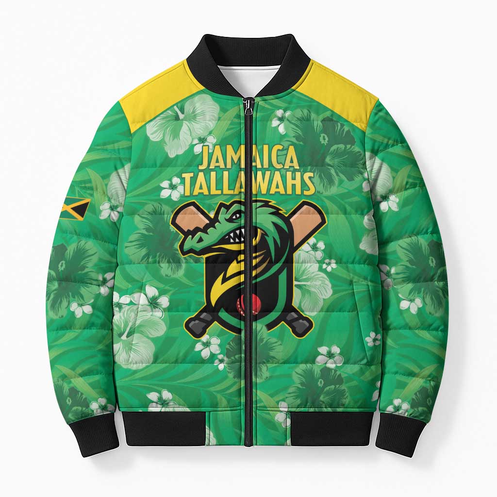 Custom Jamaica Cricket Bomber Puffer Jacket Fi Wi Tallawahs Tropical Style - Wonder Print Shop
