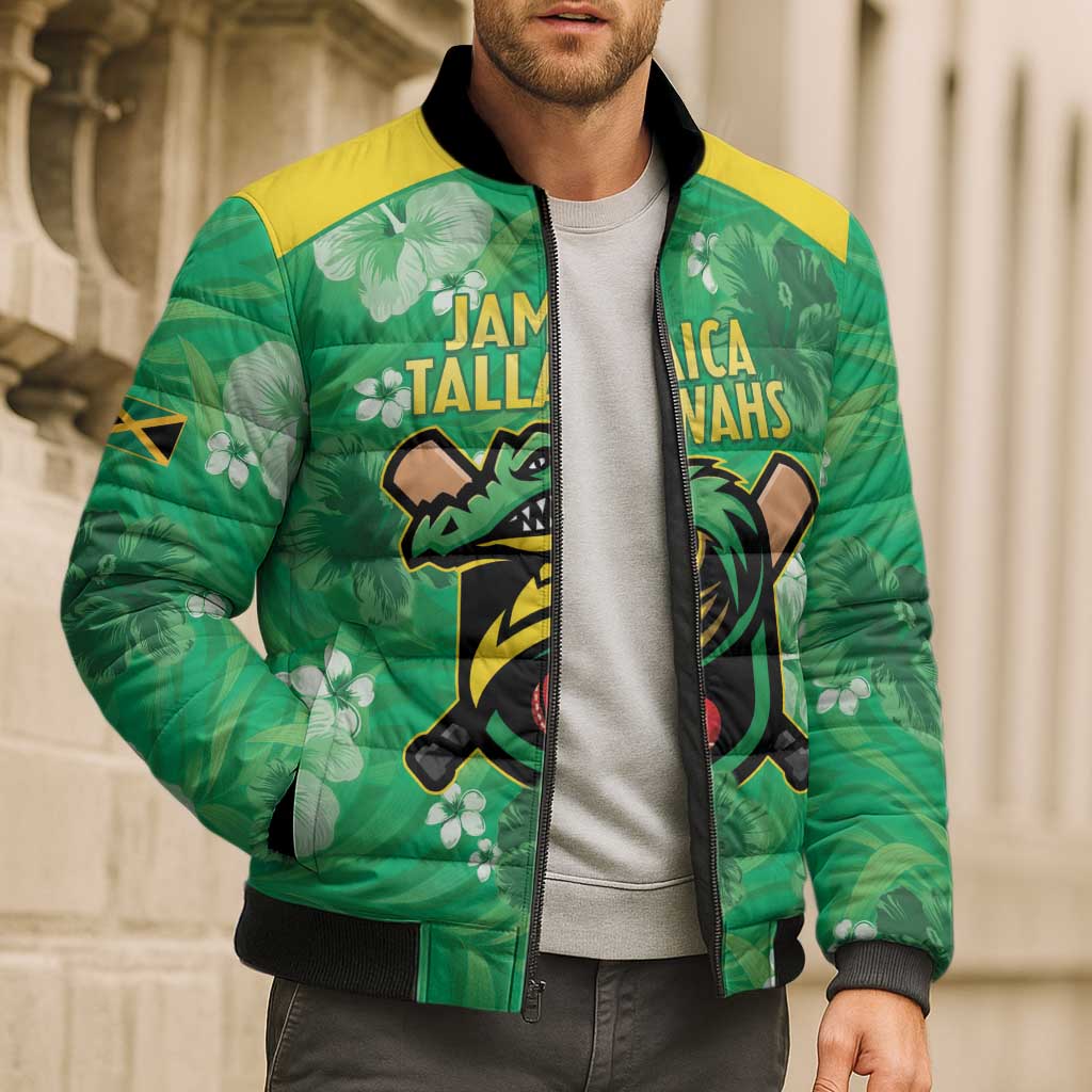 Custom Jamaica Cricket Bomber Puffer Jacket Fi Wi Tallawahs Tropical Style - Wonder Print Shop