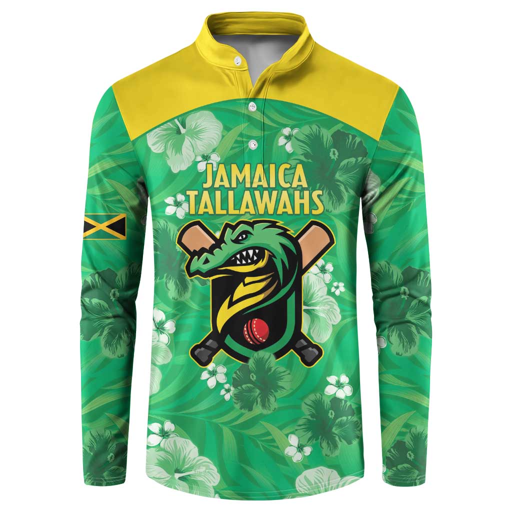 Custom Jamaica Cricket Button Sweatshirt Fi Wi Tallawahs Tropical Style - Wonder Print Shop