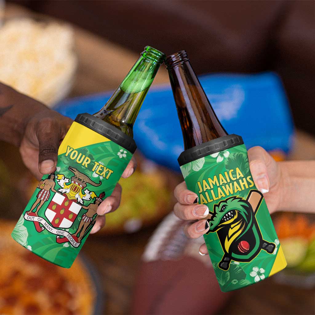 Custom Jamaica Cricket 4 in 1 Can Cooler Tumbler Fi Wi Tallawahs Tropical Style - Wonder Print Shop
