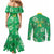 Custom Jamaica Cricket Couples Matching Mermaid Dress and Long Sleeve Button Shirt Fi Wi Tallawahs Tropical Style - Wonder Print Shop