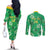 Custom Jamaica Cricket Couples Matching Off The Shoulder Long Sleeve Dress and Long Sleeve Button Shirt Fi Wi Tallawahs Tropical Style - Wonder Print Shop