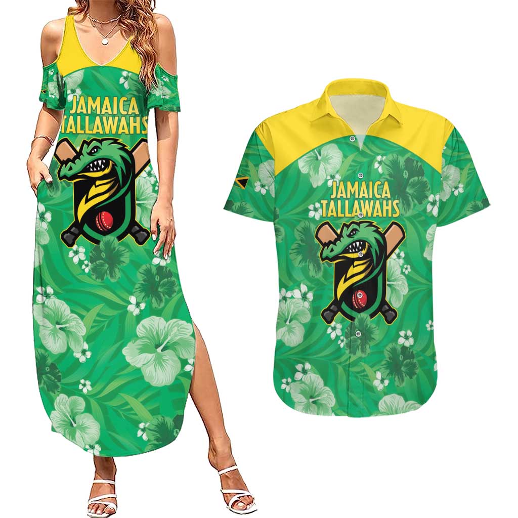 Custom Jamaica Cricket Couples Matching Summer Maxi Dress and Hawaiian Shirt Fi Wi Tallawahs Tropical Style - Wonder Print Shop