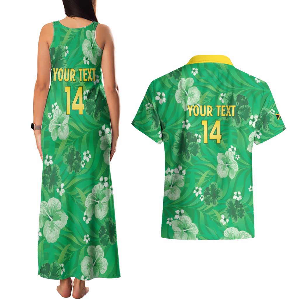 Custom Jamaica Cricket Couples Matching Tank Maxi Dress and Hawaiian Shirt Fi Wi Tallawahs Tropical Style - Wonder Print Shop