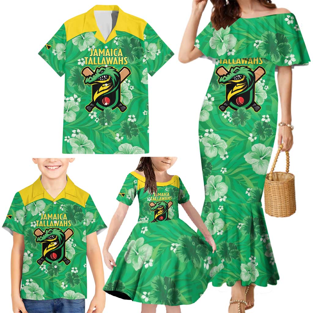 Custom Jamaica Cricket Family Matching Mermaid Dress and Hawaiian Shirt Fi Wi Tallawahs Tropical Style - Wonder Print Shop