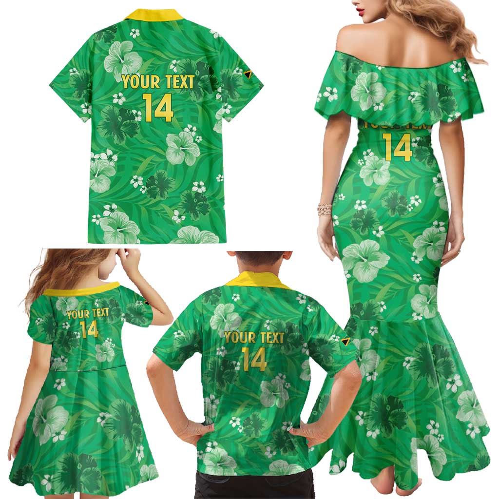 Custom Jamaica Cricket Family Matching Mermaid Dress and Hawaiian Shirt Fi Wi Tallawahs Tropical Style - Wonder Print Shop