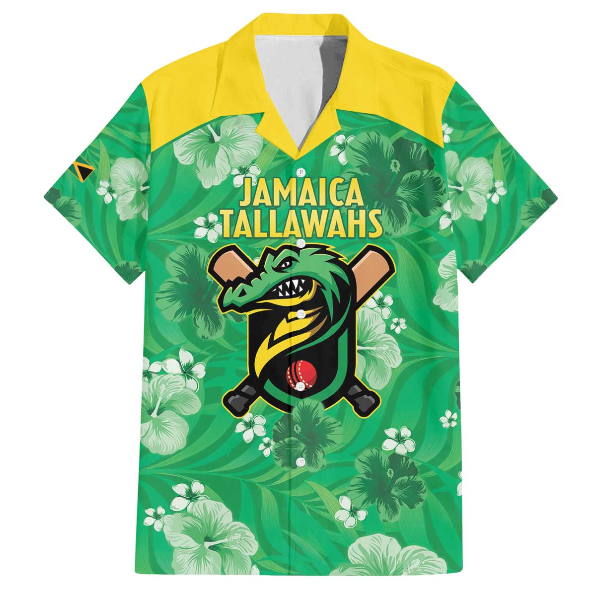 Custom Jamaica Cricket Family Matching Off The Shoulder Long Sleeve Dress and Hawaiian Shirt Fi Wi Tallawahs Tropical Style - Wonder Print Shop