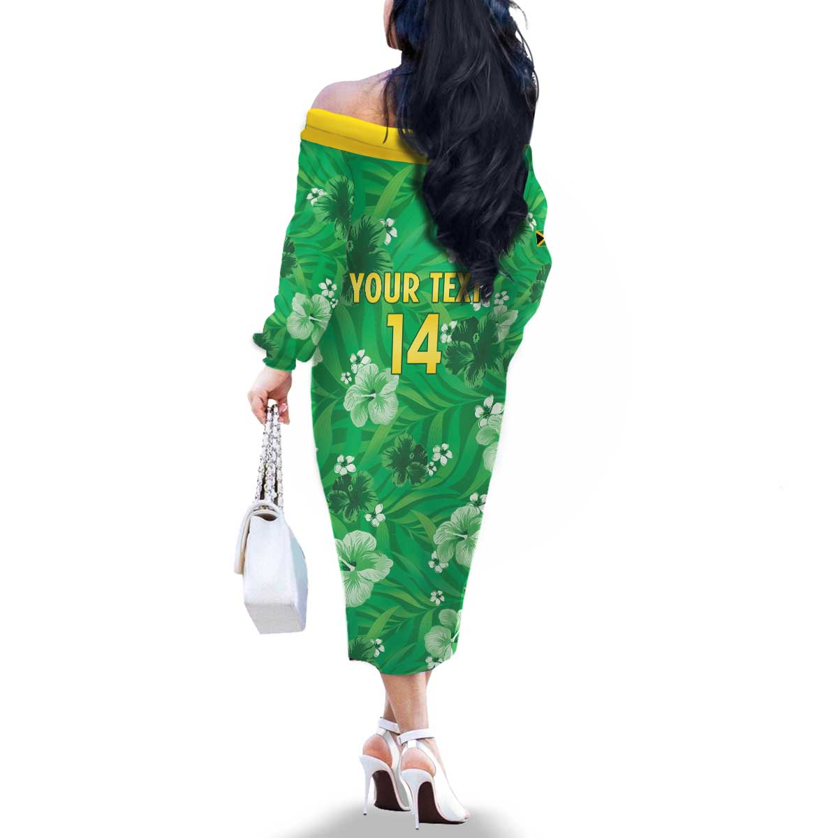 Custom Jamaica Cricket Family Matching Off The Shoulder Long Sleeve Dress and Hawaiian Shirt Fi Wi Tallawahs Tropical Style - Wonder Print Shop
